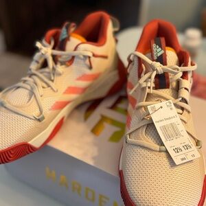 Adidas Harden Stepback 3 Cream and Red Shoes